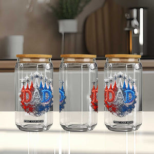 Patriotic Dad Jet Fighter American Flag 4th of July Glass Can TS11 Print Your Wear