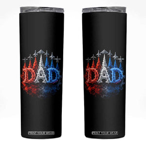 Patriotic Dad Jet Fighter American Flag 4th of July Skinny Tumbler TS11 Black Print Your Wear