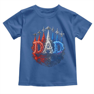 Patriotic Dad Jet Fighter American Flag 4th of July Toddler T Shirt TS11 Royal Blue Print Your Wear