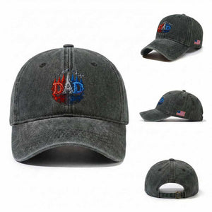 Patriotic Dad Jet Fighter American Flag 4th of July Washed Cotton Baseball Cap TS11 Washed Cap Universal Fit Dark Green Print Your Wear