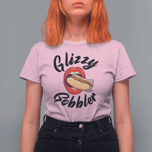 Funny Hot Dog T Shirt For Women Glizzy Gobbler Wiener Lover TS11 Light Pink Print Your Wear
