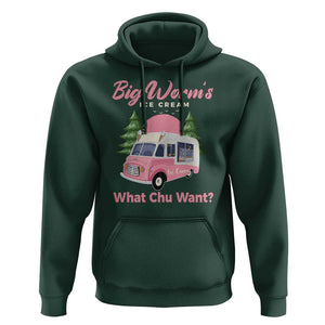 Funny Big Worm's Ice Cream What Chu Want Hoodie Summer Van TS11 Dark Forest Green Print Your Wear