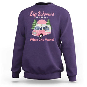 Funny Big Worm's Ice Cream What Chu Want Sweatshirt Summer Van TS11 Purple Print Your Wear
