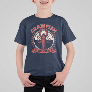 Funny Crawfish Boil Crew T Shirt For Kid Cajun Seafood Boil Lover Party TS11 Navy Print Your Wear