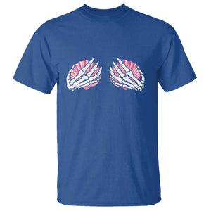 Funny Skeleton Hands Seashell Bikini Halloween Beach T Shirt TS11 Royal Blue Print Your Wear