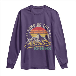 And So The Adventure Begins Long Sleeve Shirt Camping Hiking Lover TS11 Purple Print Your Wear