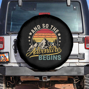 And So The Adventure Begins Spare Tire Cover Camping Hiking Lover TS11 No hole Black Print Your Wear