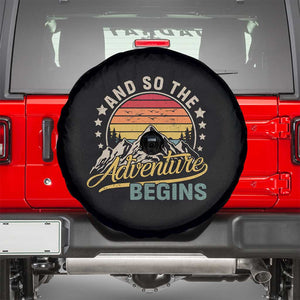And So The Adventure Begins Spare Tire Cover Camping Hiking Lover TS11 Black Print Your Wear