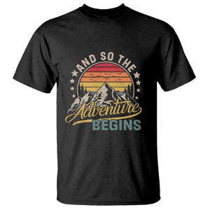 And So The Adventure Begins T Shirt Camping Hiking Lover TS11 Black Print Your Wear