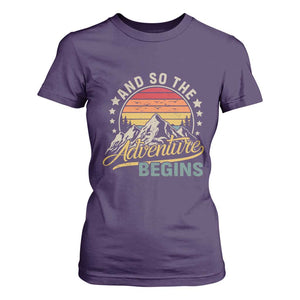 And So The Adventure Begins T Shirt For Women Camping Hiking Lover TS11 Purple Print Your Wear