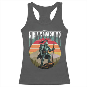 Funny Mountain Hikers Racerback Tank Top The Hiking Warrior Retro Forest Sunset TS11 Dark Heather Print Your Wear