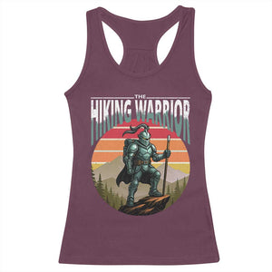Funny Mountain Hikers Racerback Tank Top The Hiking Warrior Retro Forest Sunset TS11 Maroon Print Your Wear