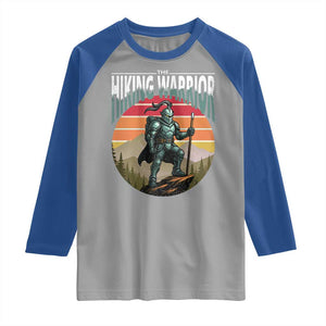 Funny Mountain Hikers Raglan Shirt The Hiking Warrior Retro Forest Sunset TS11 Sport Gray Royal Print Your Wear