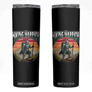 Funny Mountain Hikers Skinny Tumbler The Hiking Warrior Retro Forest Sunset TS11 Black Print Your Wear