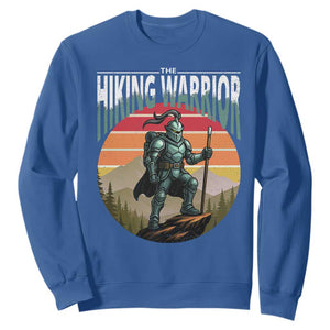 Funny Mountain Hikers Sweatshirt The Hiking Warrior Retro Forest Sunset TS11 Royal Blue Print Your Wear