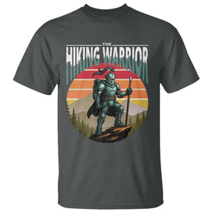 Funny Mountain Hikers T Shirt The Hiking Warrior Retro Forest Sunset TS11 Dark Heather Print Your Wear