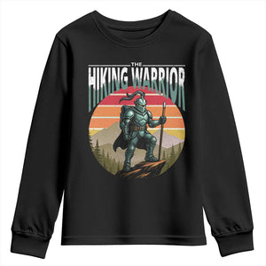 Funny Mountain Hikers Youth Sweatshirt The Hiking Warrior Retro Forest Sunset TS11 Black Print Your Wear