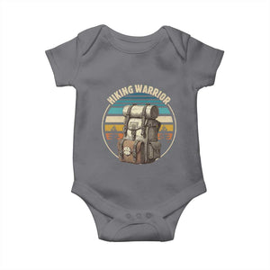 Funny Hiking Warrior Retro Backpack Nature Adventure Baby Onesie TS11 Charcoal Print Your Wear