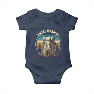 Funny Hiking Warrior Retro Backpack Nature Adventure Baby Onesie TS11 Navy Print Your Wear