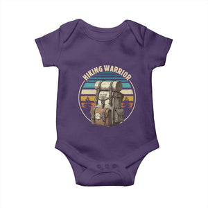 Funny Hiking Warrior Retro Backpack Nature Adventure Baby Onesie TS11 Purple Print Your Wear