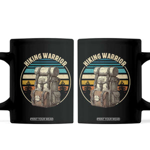 Funny Hiking Warrior Retro Backpack Nature Adventure Coffee Mug TS11 Black Print Your Wear
