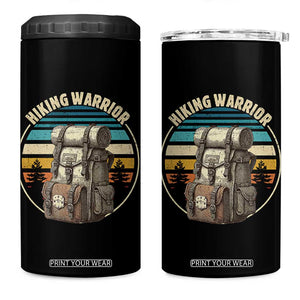 Funny Hiking Warrior Retro Backpack Nature Adventure 4 in 1 Can Cooler Tumbler TS11 One Size: 16 oz Black Print Your Wear