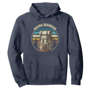 Funny Hiking Warrior Retro Backpack Nature Adventure Hoodie TS11 Navy Print Your Wear