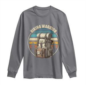 Funny Hiking Warrior Retro Backpack Nature Adventure Long Sleeve Shirt TS11 Charcoal Print Your Wear