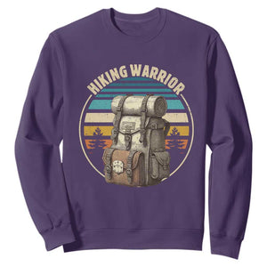 Funny Hiking Warrior Retro Backpack Nature Adventure Sweatshirt TS11 Purple Print Your Wear