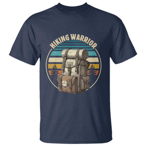 Funny Hiking Warrior Retro Backpack Nature Adventure T Shirt TS11 Navy Print Your Wear