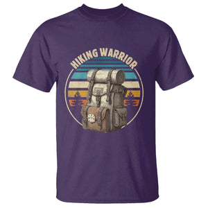 Funny Hiking Warrior Retro Backpack Nature Adventure T Shirt TS11 Purple Print Your Wear