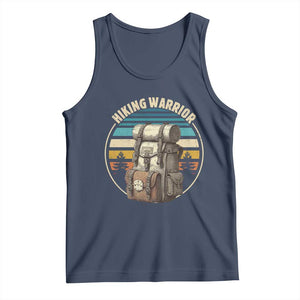 Funny Hiking Warrior Retro Backpack Nature Adventure Tank Top TS11 Navy Print Your Wear