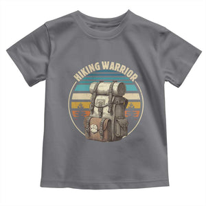 Funny Hiking Warrior Retro Backpack Nature Adventure Toddler T Shirt TS11 Charcoal Print Your Wear