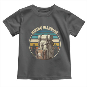 Funny Hiking Warrior Retro Backpack Nature Adventure Toddler T Shirt TS11 Dark Heather Print Your Wear