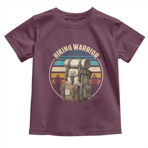Funny Hiking Warrior Retro Backpack Nature Adventure Toddler T Shirt TS11 Maroon Print Your Wear