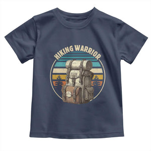 Funny Hiking Warrior Retro Backpack Nature Adventure Toddler T Shirt TS11 Navy Print Your Wear