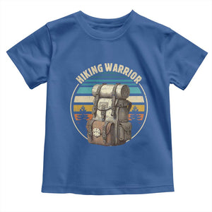 Funny Hiking Warrior Retro Backpack Nature Adventure Toddler T Shirt TS11 Royal Blue Print Your Wear