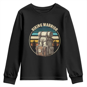 Funny Hiking Warrior Retro Backpack Nature Adventure Youth Sweatshirt TS11 Black Print Your Wear
