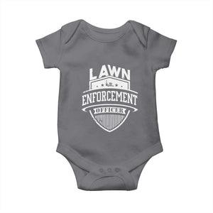 Funny The Lawn Enforcement Officer Baby Onesie Gardening Lawn Mower Father's Day TS11 Charcoal Print Your Wear
