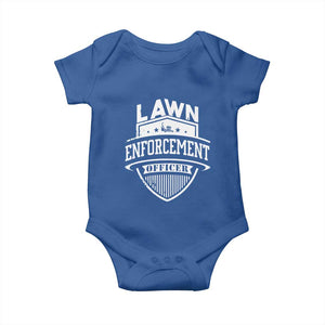 Funny The Lawn Enforcement Officer Baby Onesie Gardening Lawn Mower Father's Day TS11 Royal Blue Print Your Wear