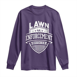 Funny The Lawn Enforcement Officer Long Sleeve Shirt Gardening Lawn Mower Father's Day TS11 Purple Print Your Wear