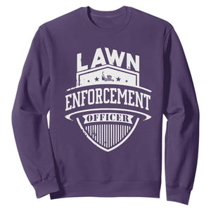 Funny The Lawn Enforcement Officer Sweatshirt Gardening Lawn Mower Father's Day TS11 Purple Print Your Wear