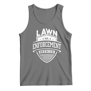 Funny The Lawn Enforcement Officer Tank Top Gardening Lawn Mower Father's Day TS11 Black Heather Print Your Wear
