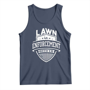 Funny The Lawn Enforcement Officer Tank Top Gardening Lawn Mower Father's Day TS11 Navy Print Your Wear