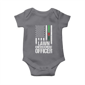 Funny Lawn Enforcement Officer Baby Onesie Gardening Lawn Mower American Flag TS11 Charcoal Print Your Wear