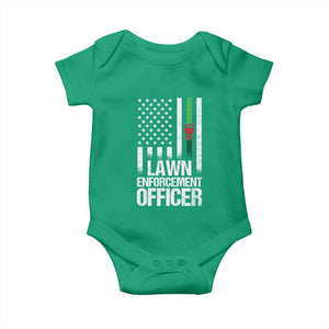 Funny Lawn Enforcement Officer Baby Onesie Gardening Lawn Mower American Flag TS11 Irish Green Print Your Wear
