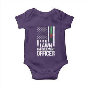 Funny Lawn Enforcement Officer Baby Onesie Gardening Lawn Mower American Flag TS11 Purple Print Your Wear