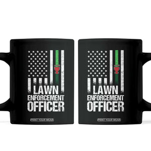 Funny Lawn Enforcement Officer Coffee Mug Gardening Lawn Mower American Flag TS11 Black Print Your Wear