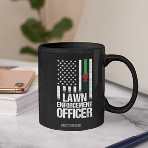 Funny Lawn Enforcement Officer Coffee Mug Gardening Lawn Mower American Flag TS11 Print Your Wear