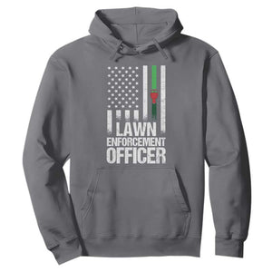 Funny Lawn Enforcement Officer Hoodie Gardening Lawn Mower American Flag TS11 Charcoal Print Your Wear